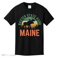 Baxter State Park Maine Moose Hiking Retro Sunset Kids T-Shirt thumb 0