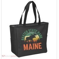 Baxter State Park Maine Moose Hiking Retro Sunset Tote Bag thumb 2
