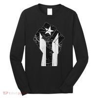 Boricua Strong Puerto Rico Black Flag Fist Long Sleeve Shirt thumb 0