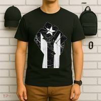 Boricua Strong Puerto Rico Black Flag Fist T-Shirt thumb 6