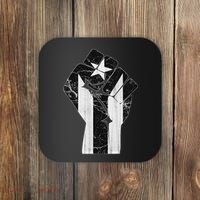 Boricua Strong Puerto Rico Black Flag Fist Coaster thumb 0