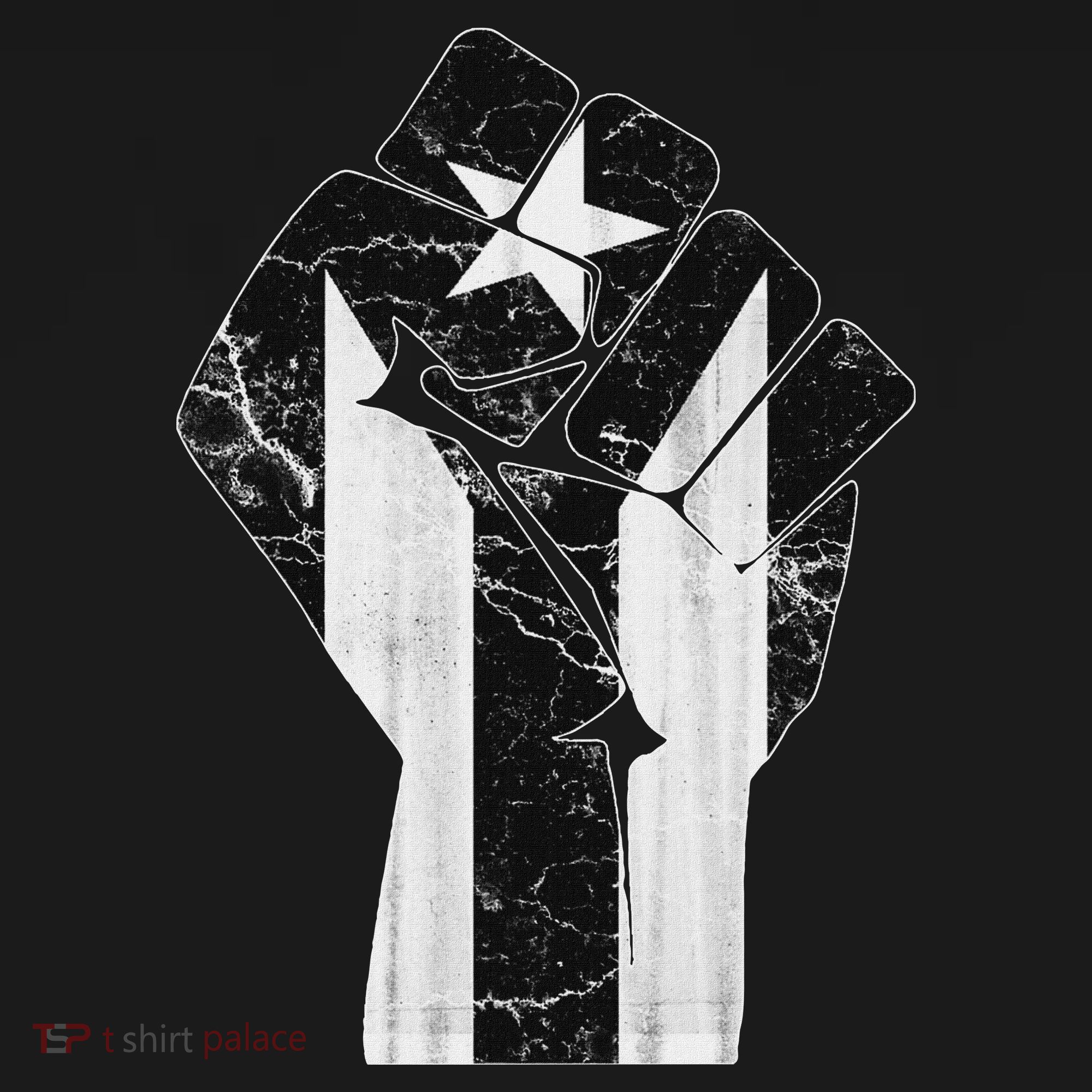 Boricua Strong Puerto Rico Black Flag Fist Women's Hoodie