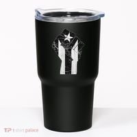 Boricua Strong Puerto Rico Black Flag Fist Tumbler thumb 0