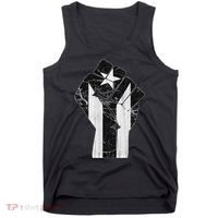 Boricua Strong Puerto Rico Black Flag Fist Tank Top thumb 0