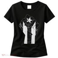 Boricua Strong Puerto Rico Black Flag Fist Women's T-Shirt thumb 0