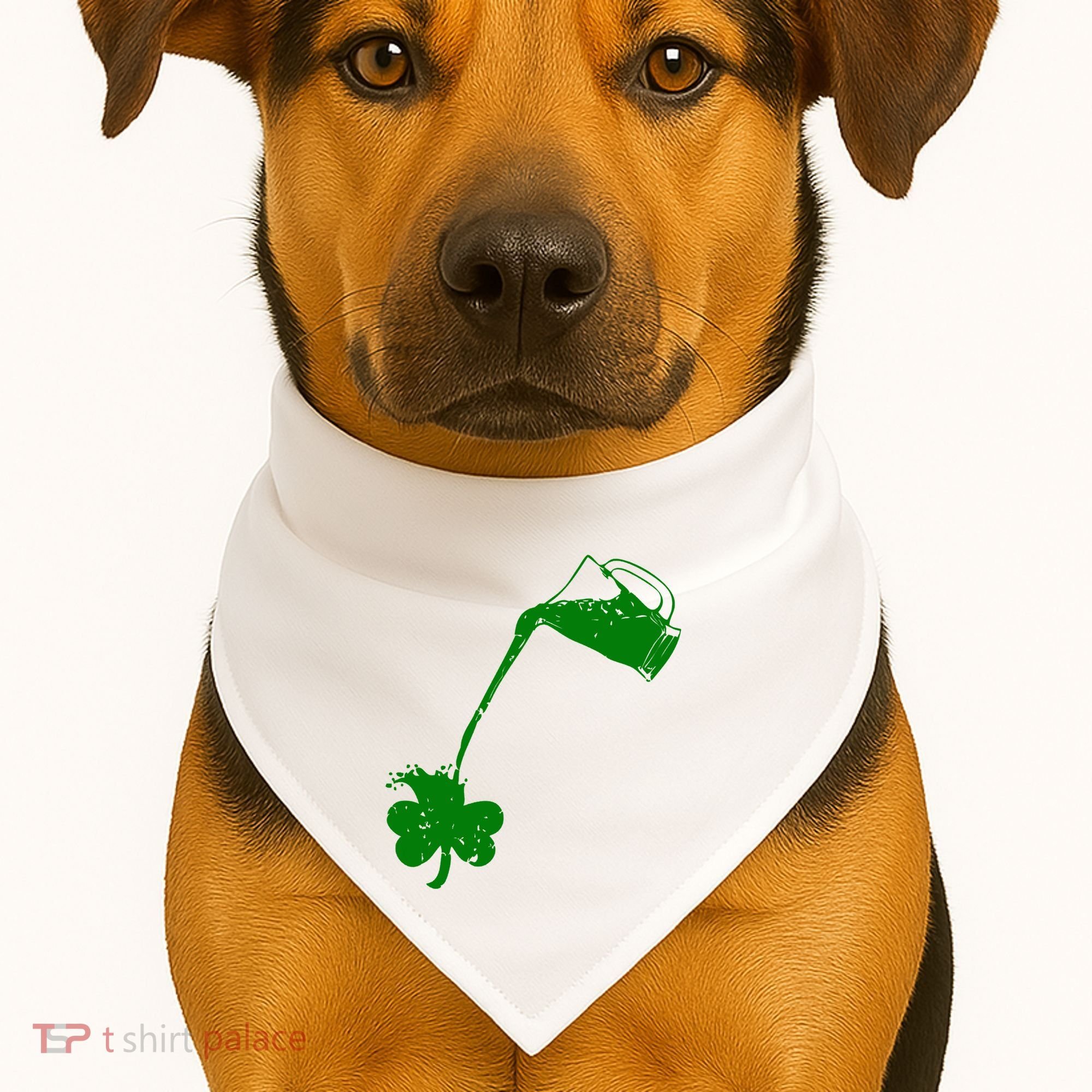 Beer St Patricks Day Holiday USA-Made Doggie Bandana