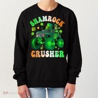 b.o.y.s Saint Patricks Day Monster Truck Shamrock Crusher K.i.d.s Women's Sweatshirt thumb 0