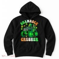 b.o.y.s Saint Patricks Day Monster Truck Shamrock Crusher K.i.d.s Hoodie thumb 0