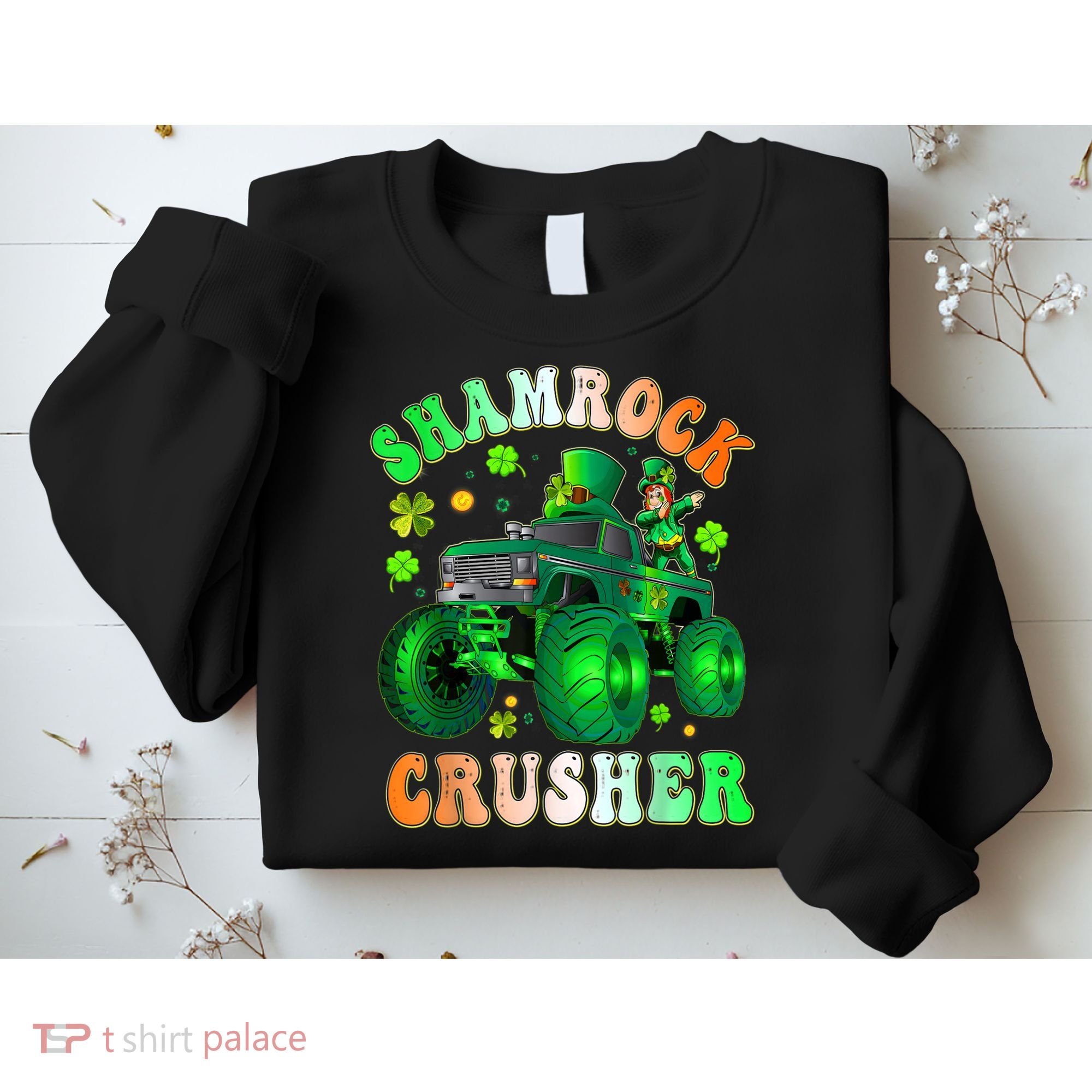 b.o.y.s Saint Patricks Day Monster Truck Shamrock Crusher K.i.d.s Sweatshirt