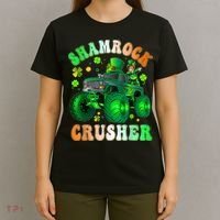 b.o.y.s Saint Patricks Day Monster Truck Shamrock Crusher K.i.d.s T-Shirt thumb 4