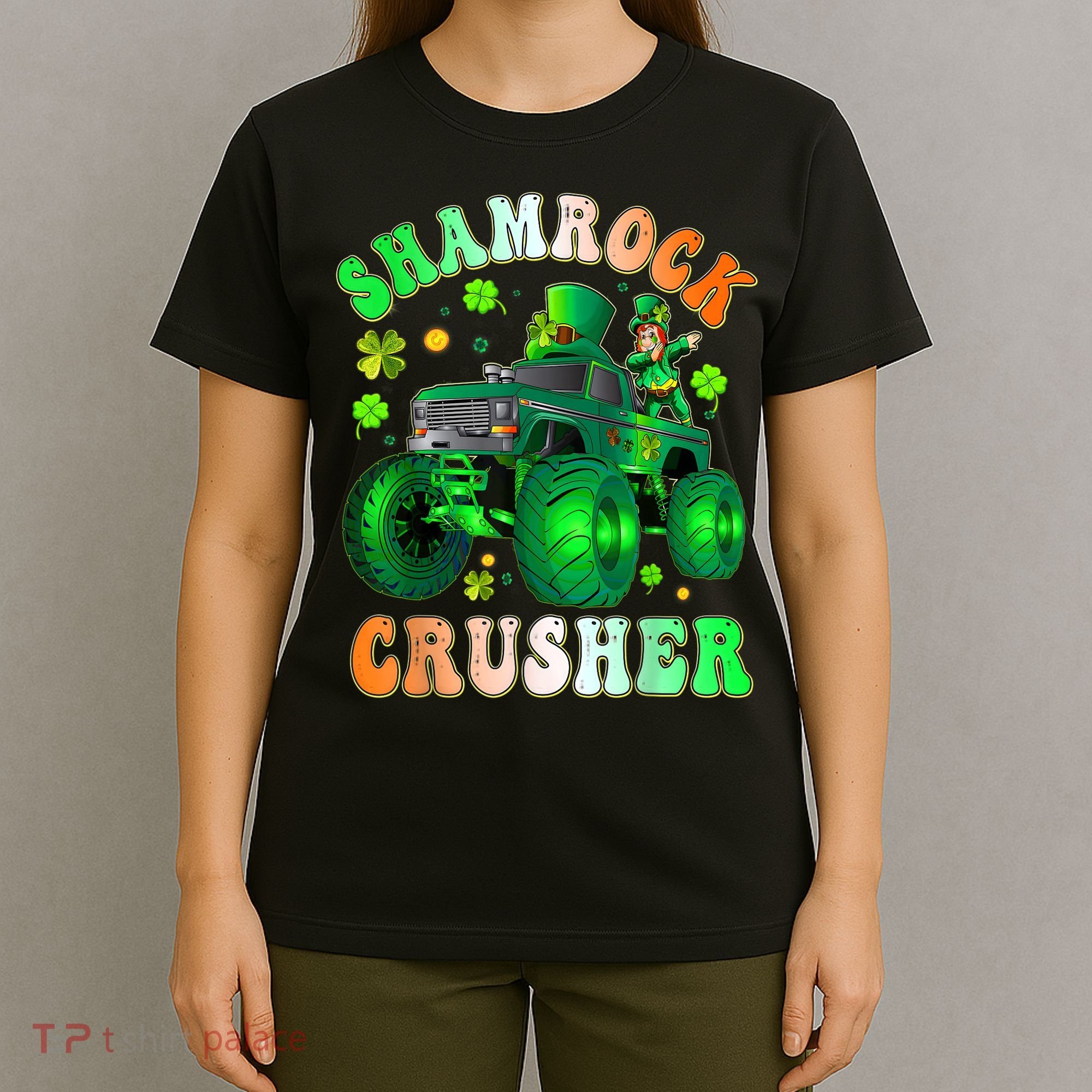 b.o.y.s Saint Patricks Day Monster Truck Shamrock Crusher K.i.d.s T-Shirt