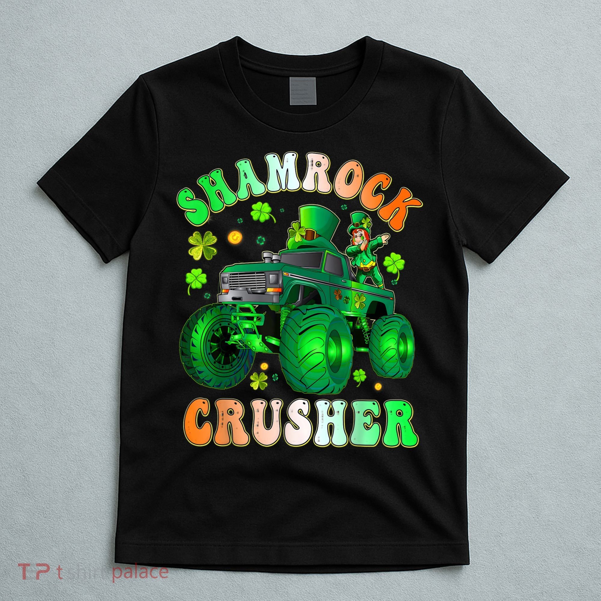 b.o.y.s Saint Patricks Day Monster Truck Shamrock Crusher K.i.d.s T-Shirt