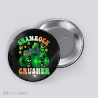 b.o.y.s Saint Patricks Day Monster Truck Shamrock Crusher K.i.d.s Button thumb 0