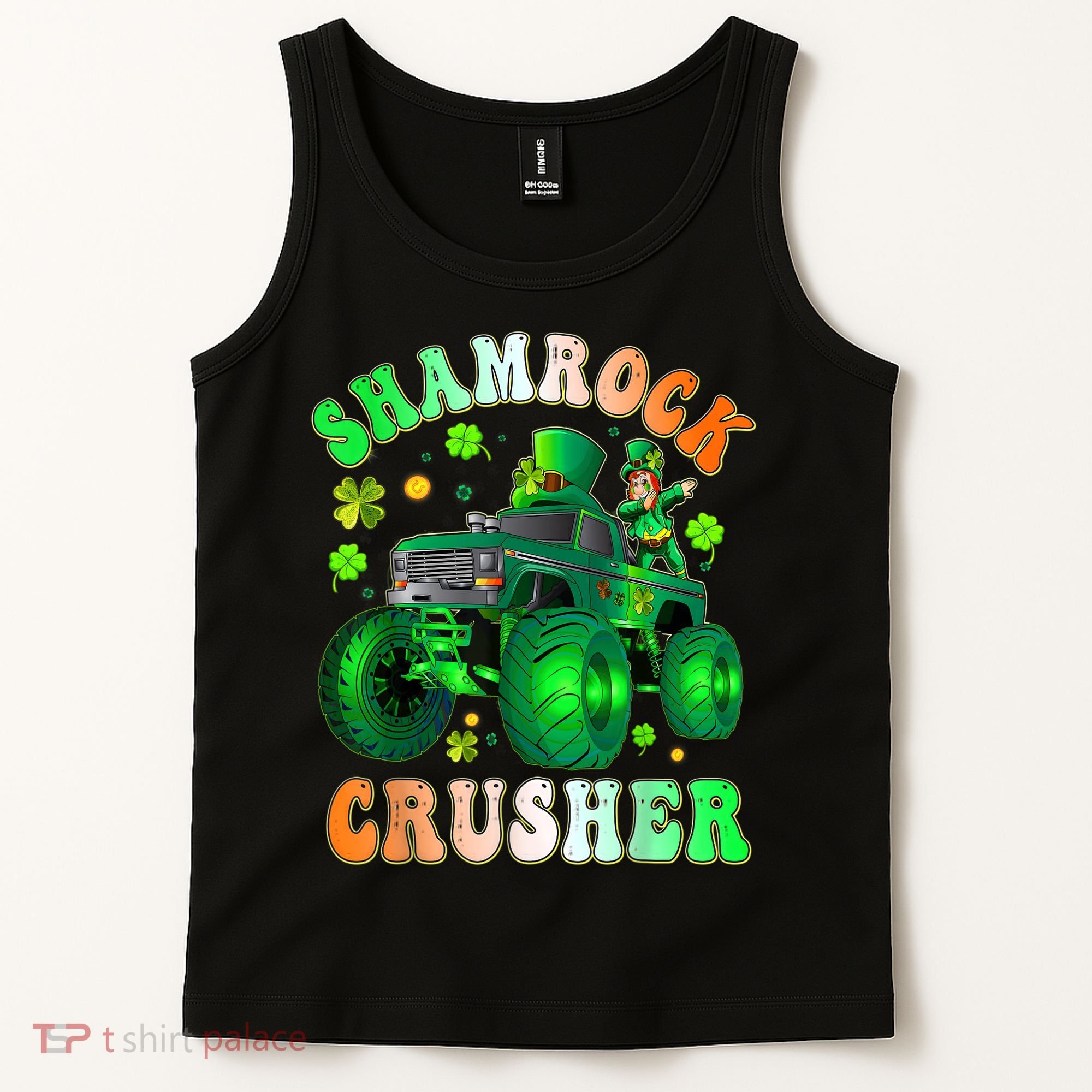 b.o.y.s Saint Patricks Day Monster Truck Shamrock Crusher K.i.d.s Tank Top