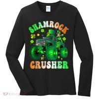 b.o.y.s Saint Patricks Day Monster Truck Shamrock Crusher K.i.d.s Women's Long Sleeve Shirt thumb 0