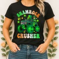 b.o.y.s Saint Patricks Day Monster Truck Shamrock Crusher K.i.d.s Women's T-Shirt thumb 2