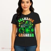 b.o.y.s Saint Patricks Day Monster Truck Shamrock Crusher K.i.d.s Women's T-Shirt thumb 4