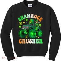 b.o.y.s Saint Patricks Day Monster Truck Shamrock Crusher K.i.d.s Kids Sweatshirt thumb 0