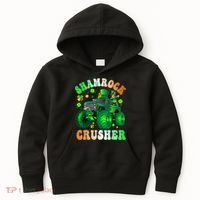b.o.y.s Saint Patricks Day Monster Truck Shamrock Crusher K.i.d.s Kids Hoodie thumb 0