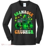 b.o.y.s Saint Patricks Day Monster Truck Shamrock Crusher K.i.d.s Kids Long Sleeve Shirt thumb 0