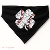 Baseball St Patricks Day, Shamrock, St Patricks Day, Funny St Patricks Day, USA-Made Doggie Bandana thumb 0