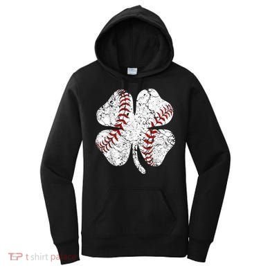 Baseball St Patricks Day, Shamrock, St Patricks Day, Funny St Patricks Day, Women's Hoodie