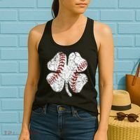 Baseball St Patricks Day, Shamrock, St Patricks Day, Funny St Patricks Day, Women's Tank Top thumb 2