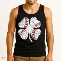 Baseball St Patricks Day, Shamrock, St Patricks Day, Funny St Patricks Day, Tank Top thumb 3