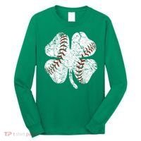 Baseball St Patricks Day, Shamrock, St Patricks Day, Funny St Patricks Day, Long Sleeve Shirt thumb 0