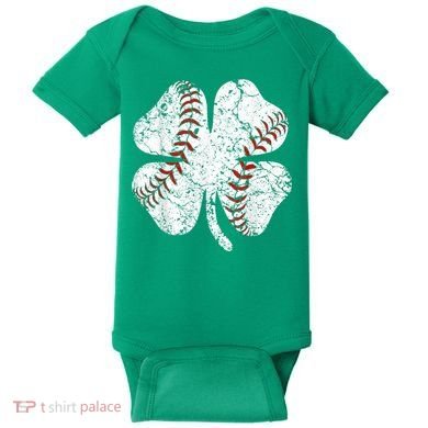 Baseball St Patricks Day, Shamrock, St Patricks Day, Funny St Patricks Day, Baby Bodysuit
