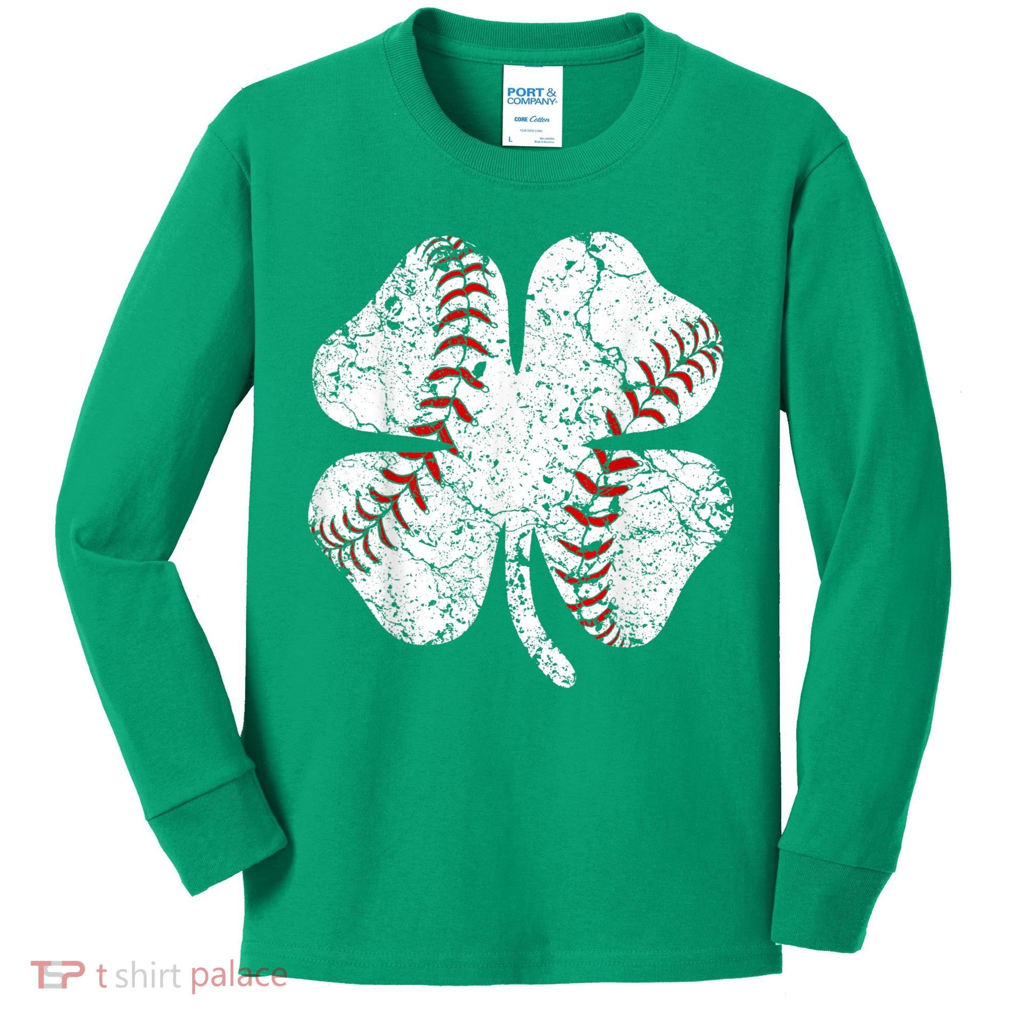 Baseball St Patricks Day, Shamrock, St Patricks Day, Funny St Patricks Day, Kids Long Sleeve Shirt
