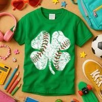 Baseball St Patricks Day, Shamrock, St Patricks Day, Funny St Patricks Day, Kids T-Shirt thumb 3