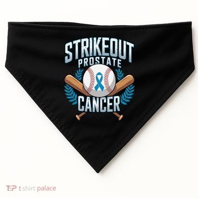 Baseball Strikeout Prostate Cancer Awareness USA-Made Doggie Bandana