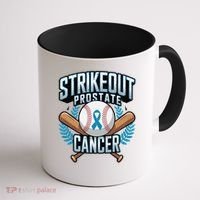 Baseball Strikeout Prostate Cancer Awareness Coffee Mug thumb 1