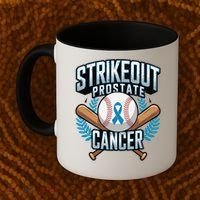 Baseball Strikeout Prostate Cancer Awareness Coffee Mug thumb 2