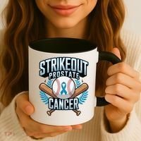 Baseball Strikeout Prostate Cancer Awareness Coffee Mug thumb 3
