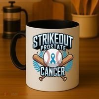 Baseball Strikeout Prostate Cancer Awareness Coffee Mug thumb 4