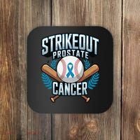 Baseball Strikeout Prostate Cancer Awareness Coaster thumb 0