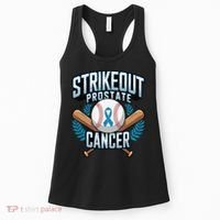Baseball Strikeout Prostate Cancer Awareness Women's Tank Top thumb 0