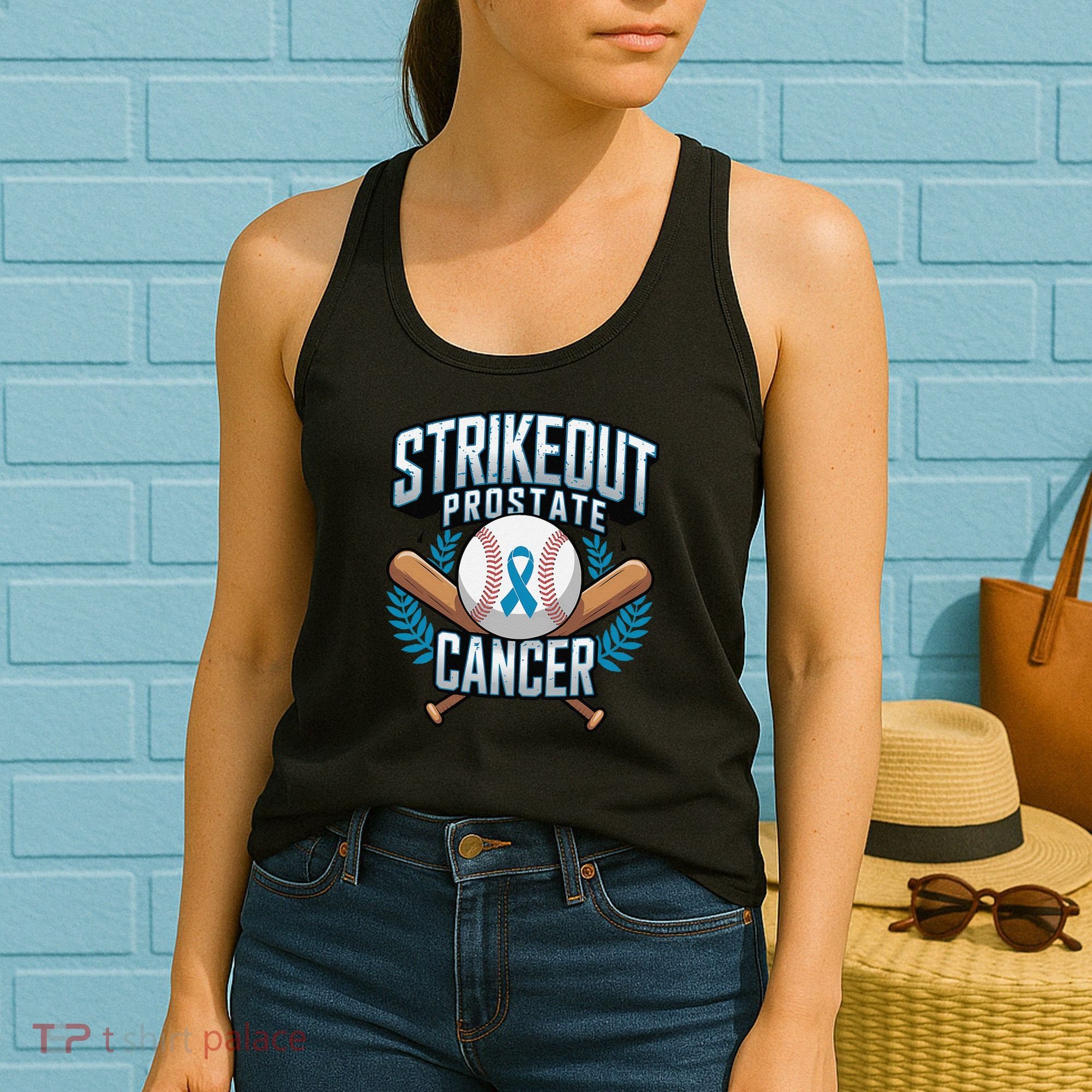 Baseball Strikeout Prostate Cancer Awareness Women's Tank Top