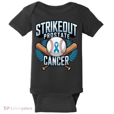 Baseball Strikeout Prostate Cancer Awareness Baby Bodysuit