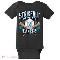 Baseball Strikeout Prostate Cancer Awareness Baby Bodysuit thumb 0