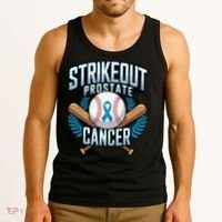 Baseball Strikeout Prostate Cancer Awareness Tank Top thumb 3