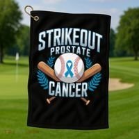 Baseball Strikeout Prostate Cancer Awareness Golf Towel thumb 1