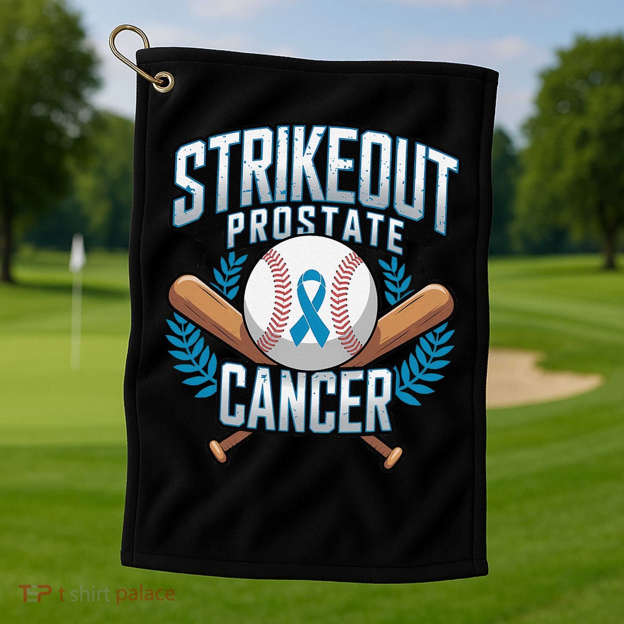 Baseball Strikeout Prostate Cancer Awareness Golf Towel