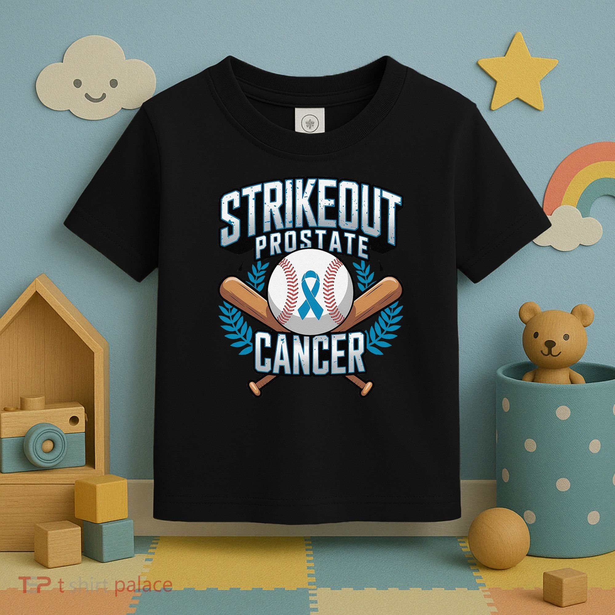 Baseball Strikeout Prostate Cancer Awareness Toddler T-Shirt