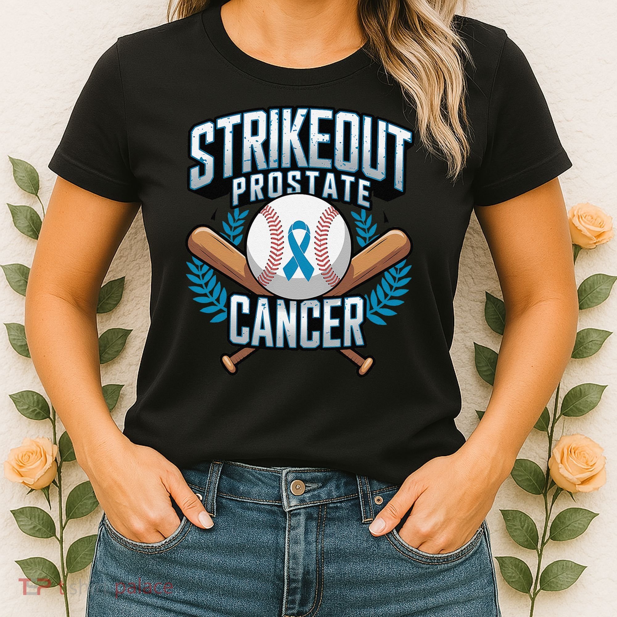 Baseball Strikeout Prostate Cancer Awareness Women's T-Shirt