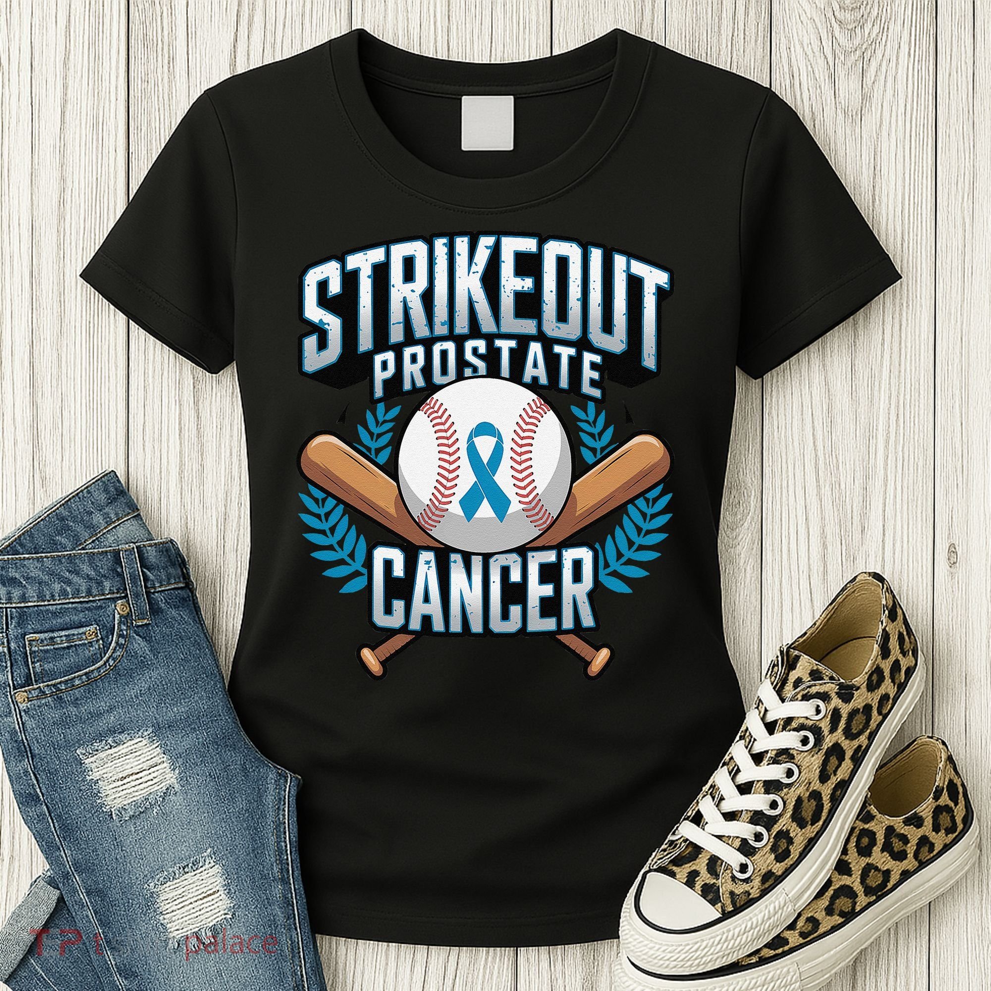 Baseball Strikeout Prostate Cancer Awareness Women's T-Shirt