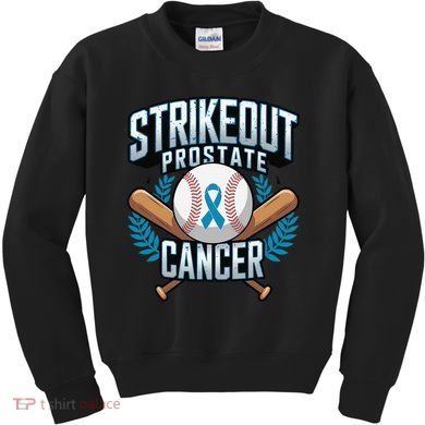 Baseball Strikeout Prostate Cancer Awareness Kids Sweatshirt