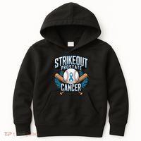 Baseball Strikeout Prostate Cancer Awareness Kids Hoodie thumb 0